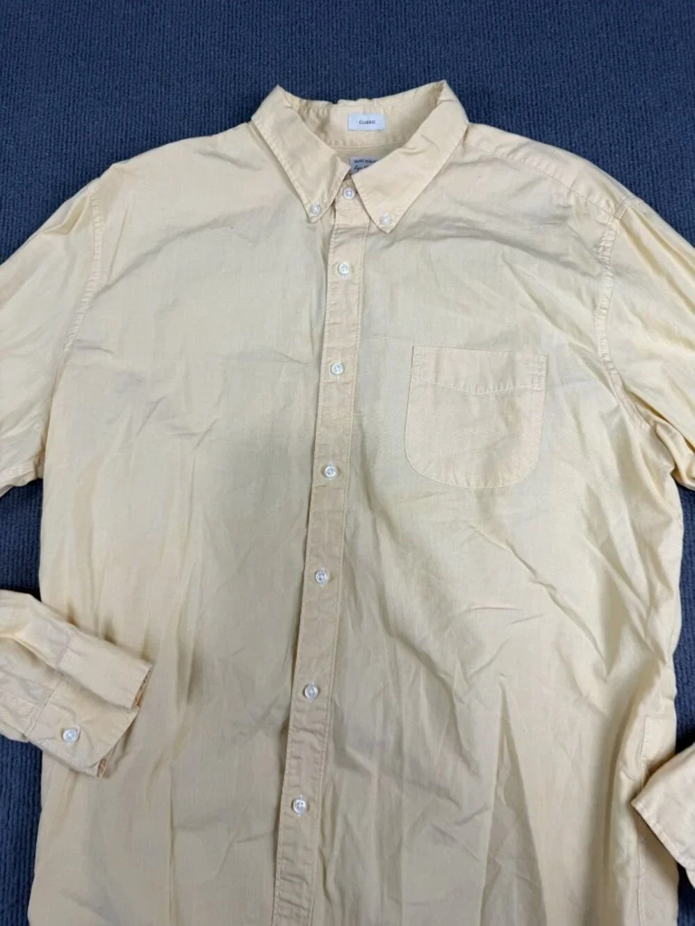 J. Crew Mens Yellow Classic Fit Long Sleeve Button-Up Shirt XL